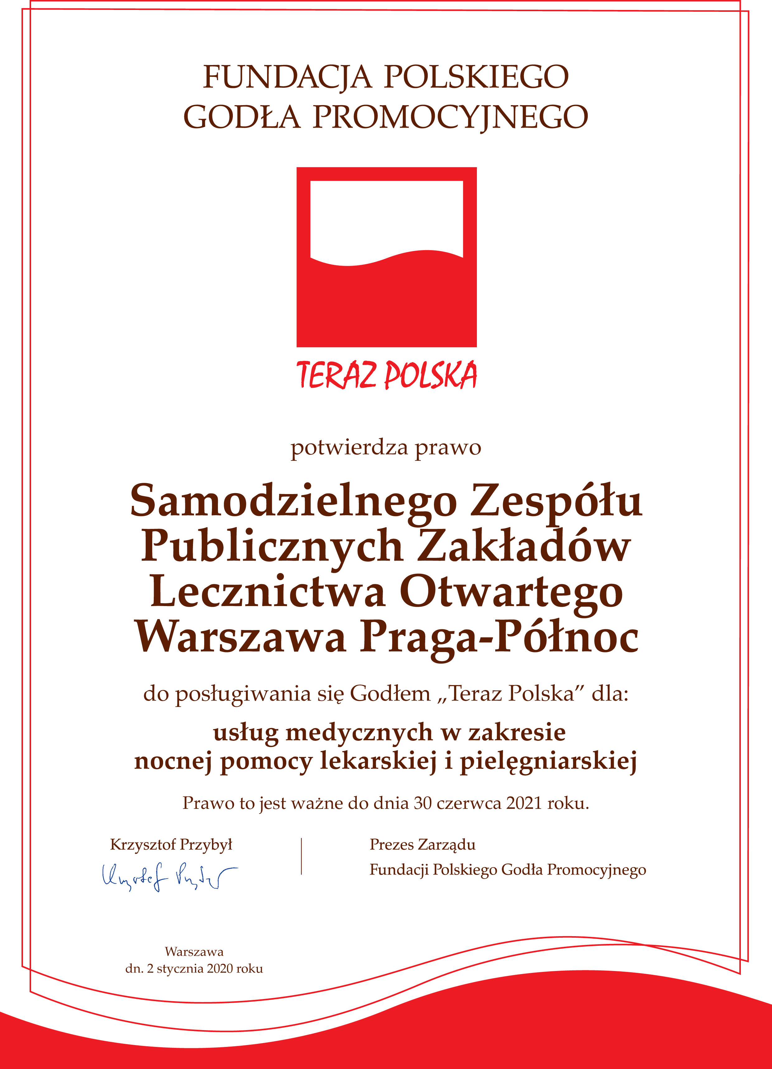certyfikat teraz polska